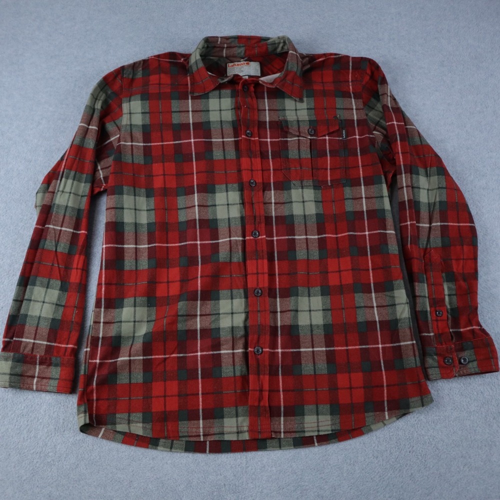 Lafuma Flannel Shirt Mens 105 XL Flap Pocket Button Up Red Plaid Long Sleeve